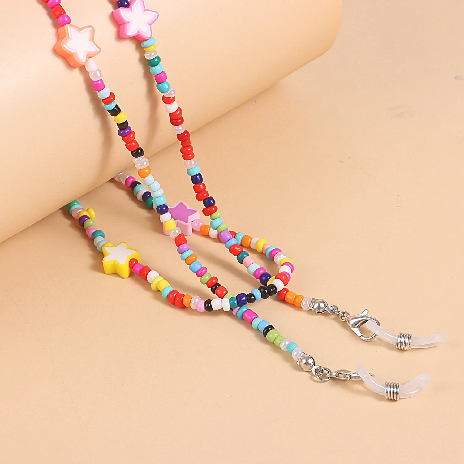 Boho Polymer Clay Five-star Spacer Beads Sunglasses Lanyard Mask Chain Colorful Strand Beads Eyeglass Sunglasses Cord Neck Strap
Boho Polymer Clay Five-star Spacer Beads Sunglasses Lanyard Mask Chain Colorful Strand Beads Eyeglass Sunglasses Cord Neck Strap