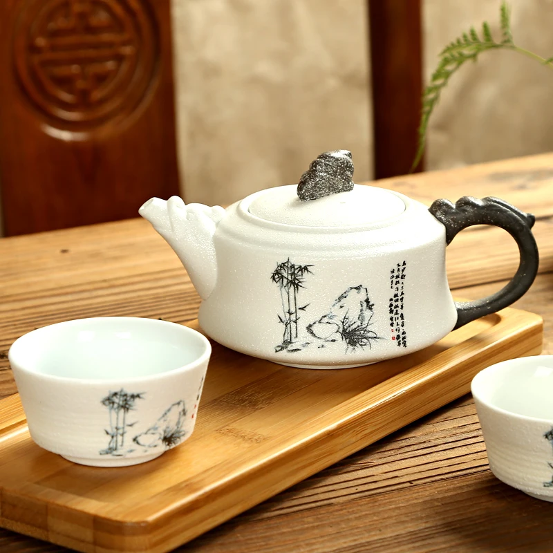 Exquisite Tea Set Ge Kiln,Kung fu tea set for Puer tea,Travel Ceramic Tea Set,One teapot 170ml & two cups 35ml
Exquisite Tea Set Ge Kiln,Kung fu tea set for Puer tea,Travel Ceramic Tea Set,One teapot 170ml & two cups 35ml