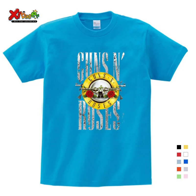 Футболка Guns N Roses Детская футболка 2019 из чистого хлопка с круглым вырезом Детский