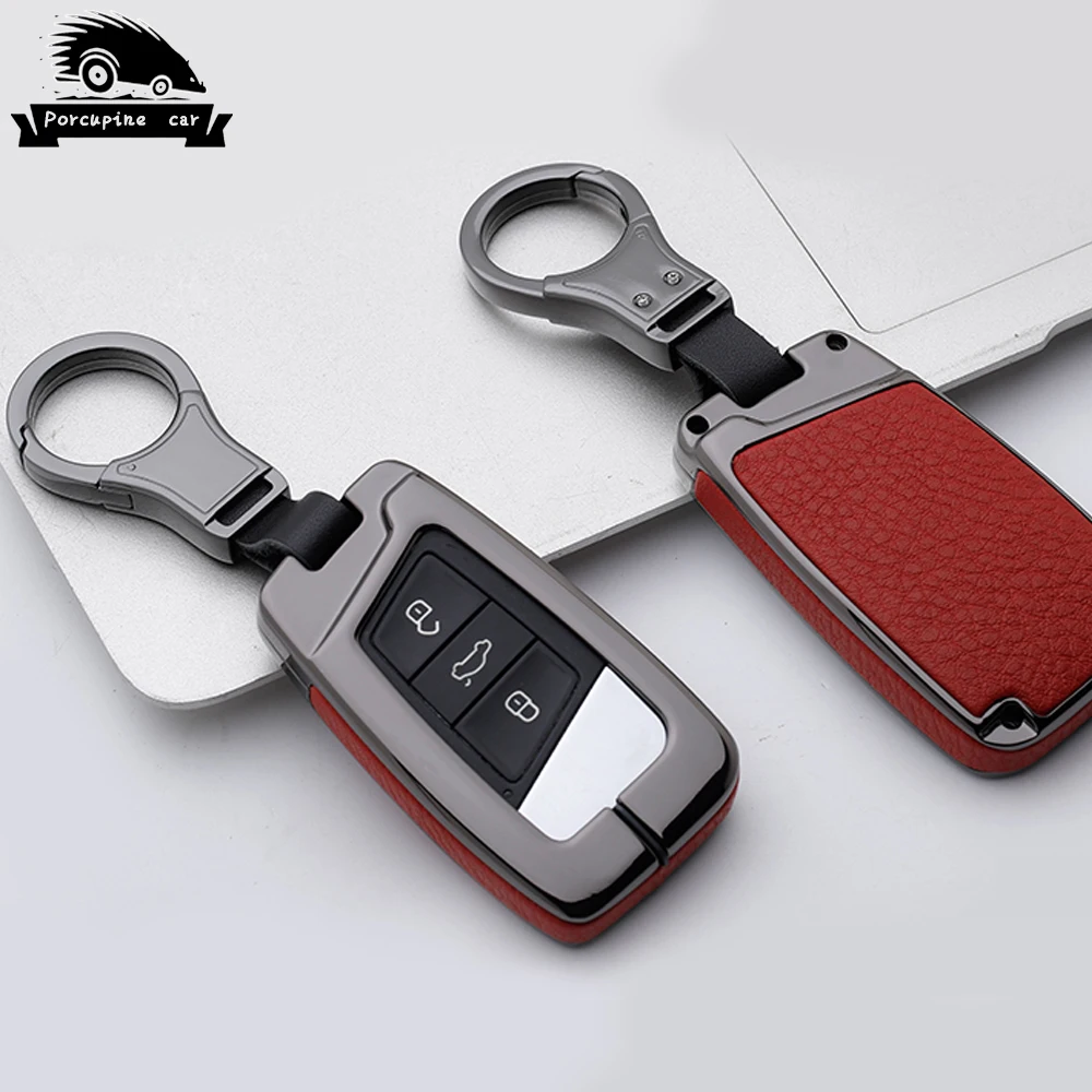 

Zinc alloy leather Car Key Remote Cover Case For Volkswagen VW Tiguan MK2 Magotan Passat B8 CC 2017 2018 For Skoda Superb A7