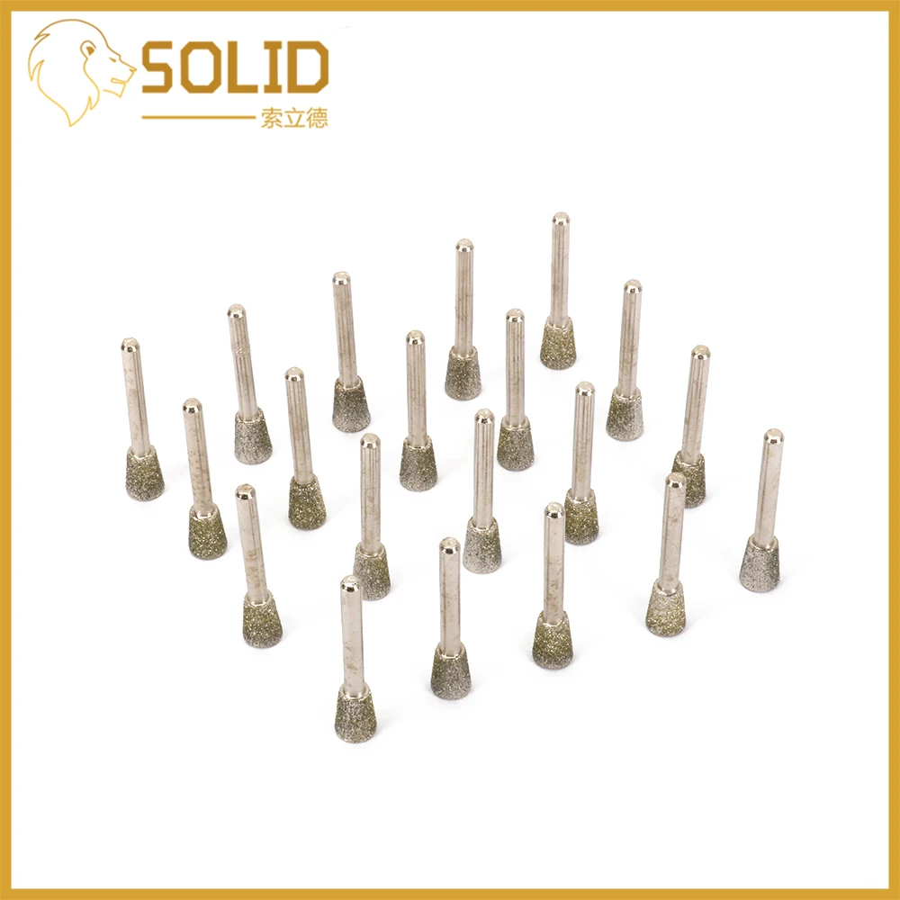 Diamond Grinding Head Shank 6mm Bit Jade Stone Carving Polishing for Rotary Tool Inverted Cone 10Pcs Head Diameter 16mm
Diamond Grinding Head Shank 6mm Bit Jade Stone Carving Polishing for Rotary Tool Inverted Cone 10Pcs Head Diameter 16mm
