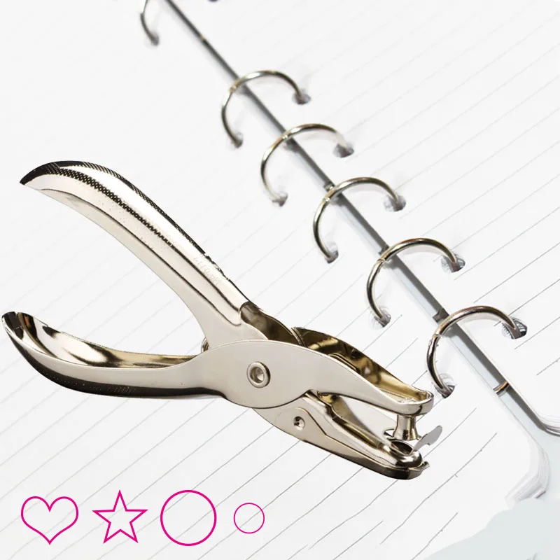 Hand-held Single Hole Puncher Metal Round Hole Punch Star Heart Shape Loose-leaf Paper Cutter For Scrapbooking Album Ring Supply
Hand-held Single Hole Puncher Metal Round Hole Punch Star Heart Shape Loose-leaf Paper Cutter For Scrapbooking Album Ring Supply