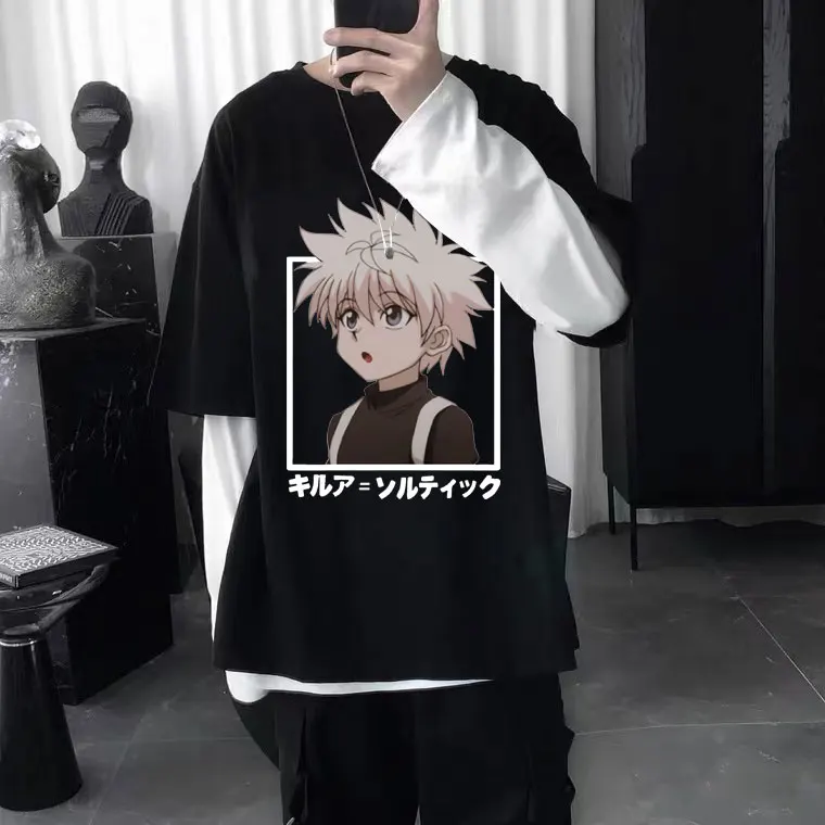 New Funny Hunter X Hunter Tshirt Mens Killua Zoldyck T-shirt Men Women Fashion Cotton Anime Manga Tee Shirt Short Sleeve Tops
New Funny Hunter X Hunter Tshirt Mens Killua Zoldyck T-shirt Men Women Fashion Cotton Anime Manga Tee Shirt Short Sleeve Tops
