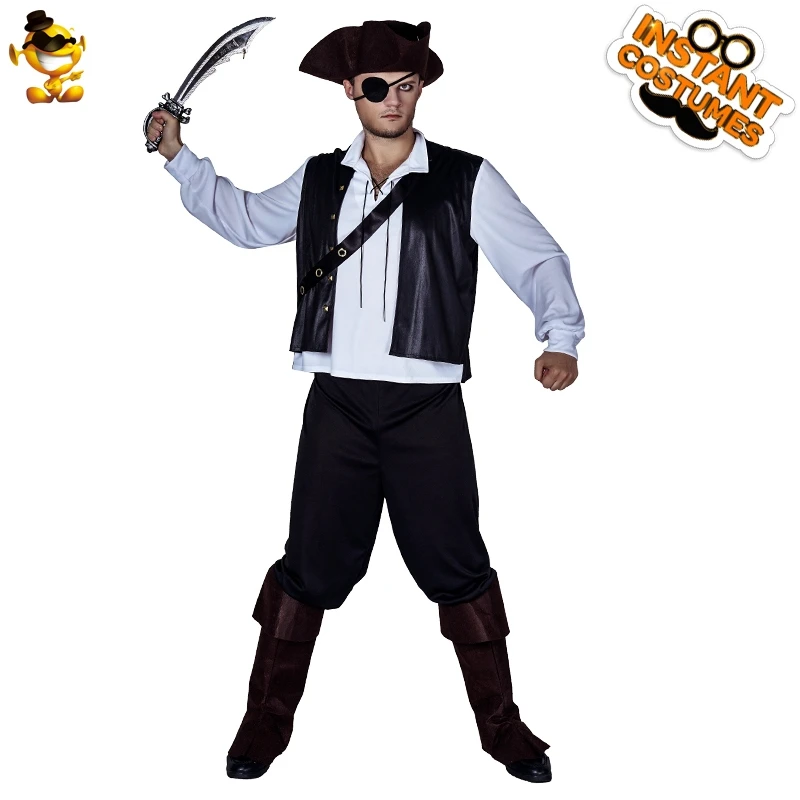 Halloween Men's Pirate clothing costumes cosplay White&Black Vest Pirate for Adult Men's Purim Costume 
Halloween Men's Pirate clothing costumes cosplay White&Black Vest Pirate for Adult Men's Purim Costume