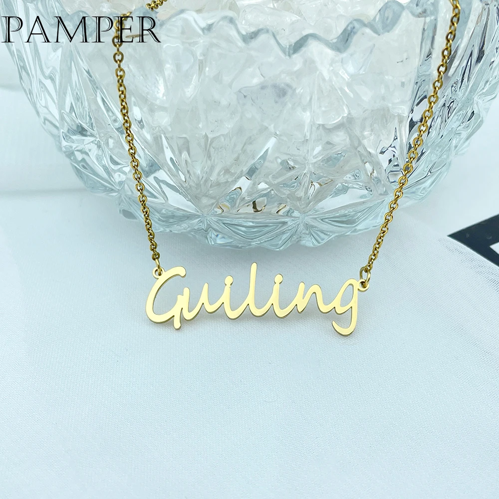 PAMPER Personalized Pendant Necklace Charm Custom First Name Plate Chain Jewelry Stainless Steel Christmas Home Dainty Gift
PAMPER Personalized Pendant Necklace Charm Custom First Name Plate Chain Jewelry Stainless Steel Christmas Home Dainty Gift