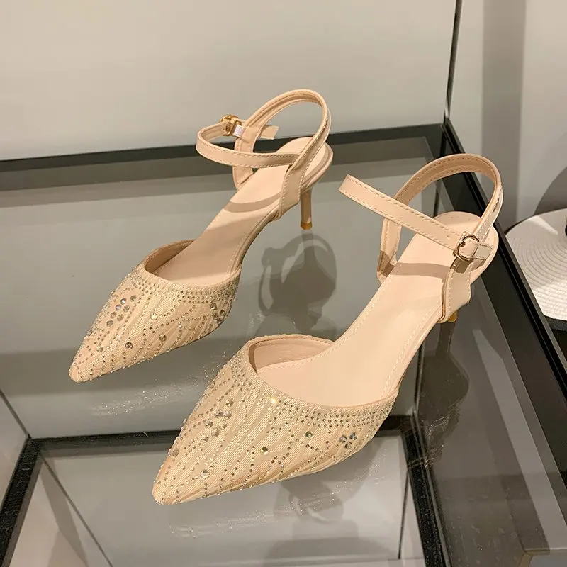 2021 Summer New Style Rhinestone Temperament Shallow Mouth Baotou Fashion Sandals Pointed Toe Stiletto Single Shoes Women
2021 Summer New Style Rhinestone Temperament Shallow Mouth Baotou Fashion Sandals Pointed Toe Stiletto Single Shoes Women