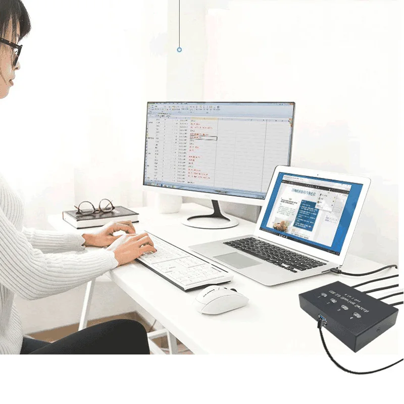 4 Port USB Switch Box Selector Auto Sharer 4 in 1 USB 3.0 sharing switch out multiple computers share one USB Printer Device
4 Port USB Switch Box Selector Auto Sharer 4 in 1 USB 3.0 sharing switch out multiple computers share one USB Printer Device