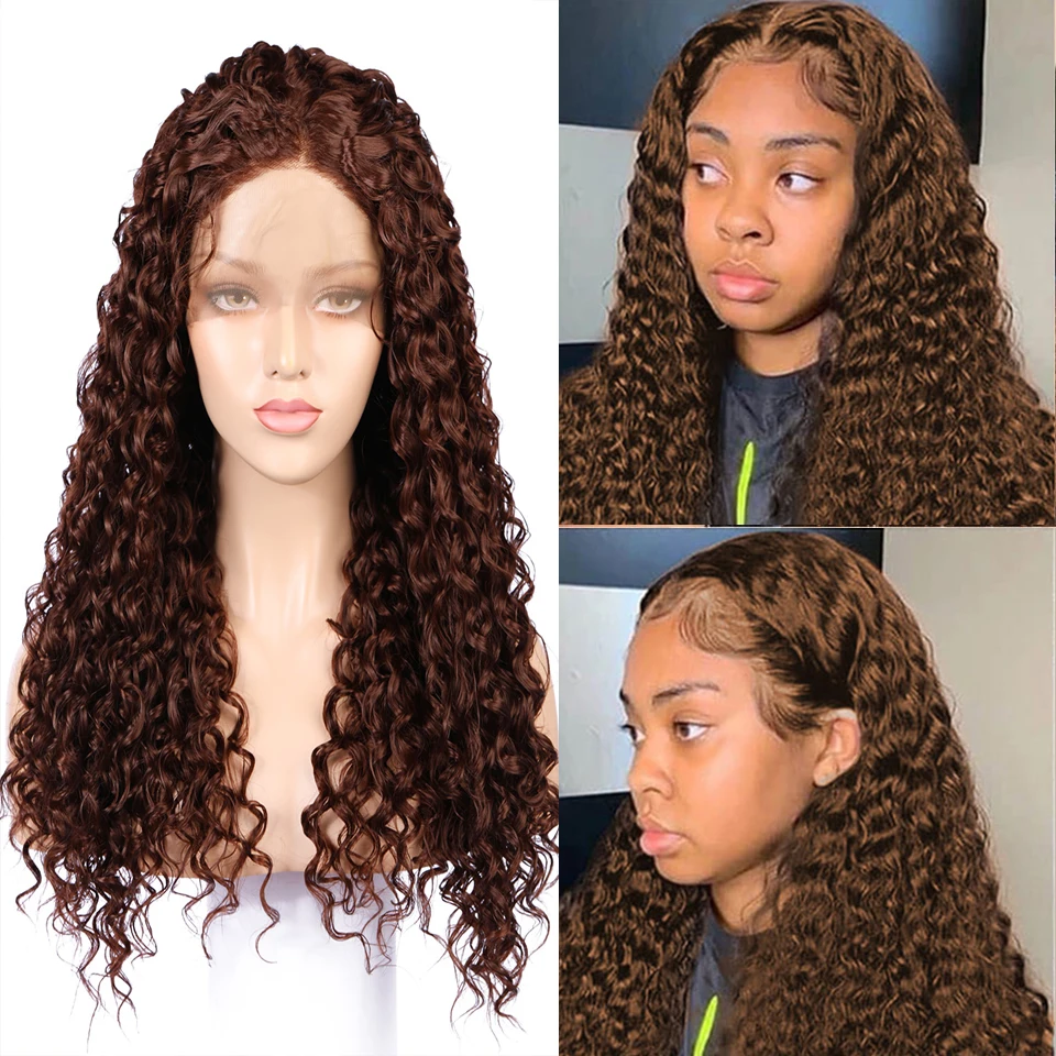 Dark Brown 180% Density Soft Long Synthetic Lace Front Wig For Black Women Babyhair Preplucked Cosplay Kinky Curly
Dark Brown 180% Density Soft Long Synthetic Lace Front Wig For Black Women Babyhair Preplucked Cosplay Kinky Curly
