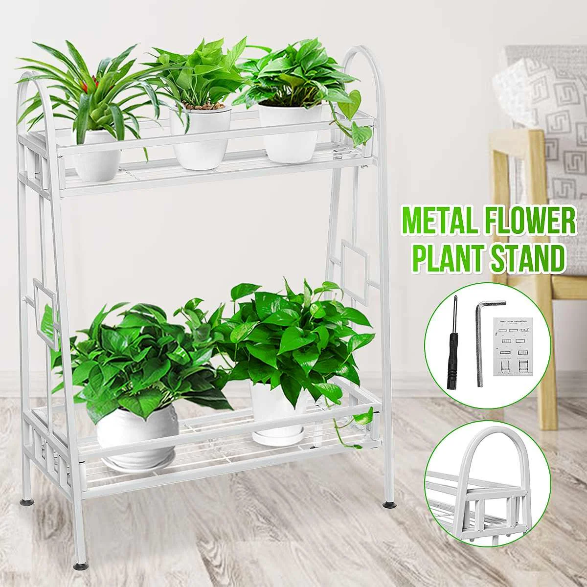 2 Tiers White Outdoor Indoor Flower Stand Plant Shelf Pot Stand Shelves Display Shelf Garden Balcony Decoration Flower Holder
2 Tiers White Outdoor Indoor Flower Stand Plant Shelf Pot Stand Shelves Display Shelf Garden Balcony Decoration Flower Holder