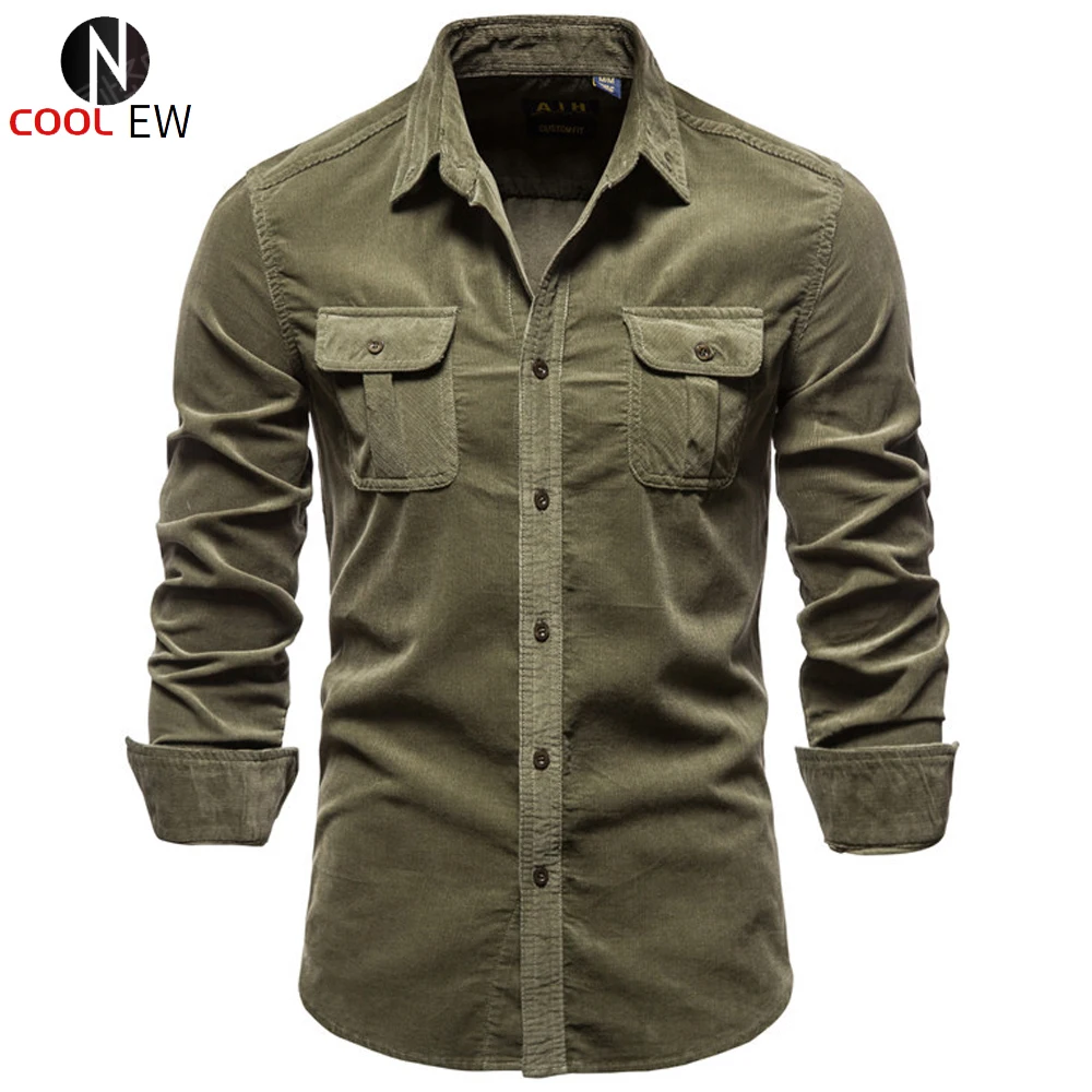 Spring Autumn Corduroy Dress Shirt For Man Button Down Long Sleeve Shirt For Man Slim Fit Casual Men's Shirts Vintage Clothing
Spring Autumn Corduroy Dress Shirt For Man Button Down Long Sleeve Shirt For Man Slim Fit Casual Men's Shirts Vintage Clothing