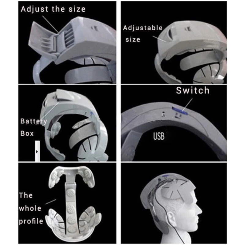 Массажный шлем для головы расслабляющая вибрация акупунктура Электрический