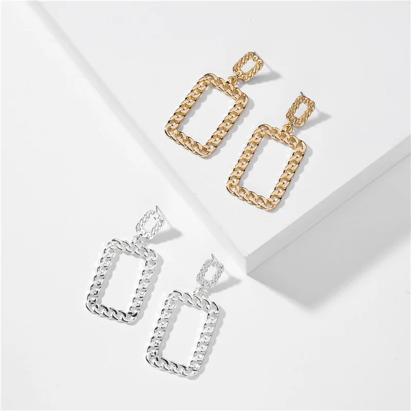 E7370 ZWPON Silver Color Link Chain Geometric Square Drop Earrings for Women Brand Designer Earrings Jewelry Wholesale
E7370 ZWPON Silver Color Link Chain Geometric Square Drop Earrings for Women Brand Designer Earrings Jewelry Wholesale