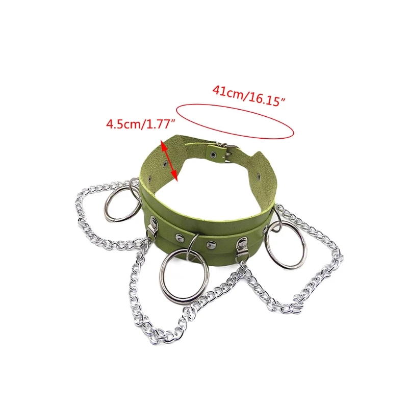 X3UE Adjustable Leather Choker Punk Collarbone Chain Necklace Sexy Costume Accessories with 3 O-Round for Womens
X3UE Adjustable Leather Choker Punk Collarbone Chain Necklace Sexy Costume Accessories with 3 O-Round for Womens