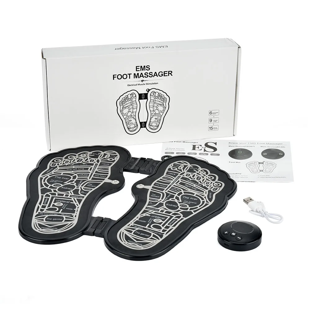 Electric EMS Foot Massager Pad Foldable Foot Massage Mat Feet Muscle Stimulator Improve Blood Circulation Relieve Pain Device
Electric EMS Foot Massager Pad Foldable Foot Massage Mat Feet Muscle Stimulator Improve Blood Circulation Relieve Pain Device