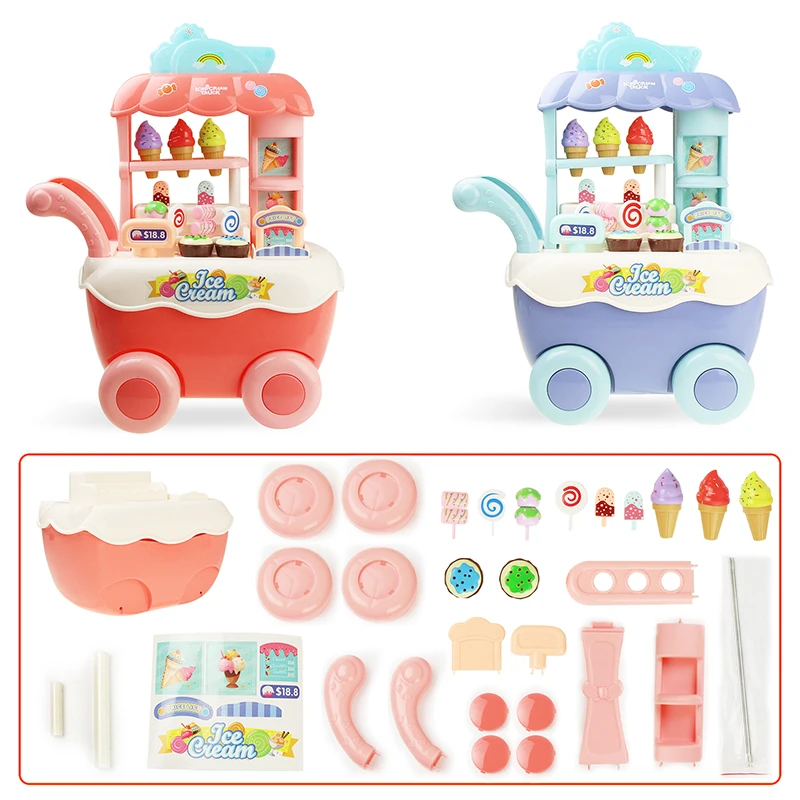 Kids Funny Role Play Toys Ice Cream Shop Trolley with Light and Music Simulation Mini Candy Cart Children Play House Toy Gift
Kids Funny Role Play Toys Ice Cream Shop Trolley with Light and Music Simulation Mini Candy Cart Children Play House Toy Gift