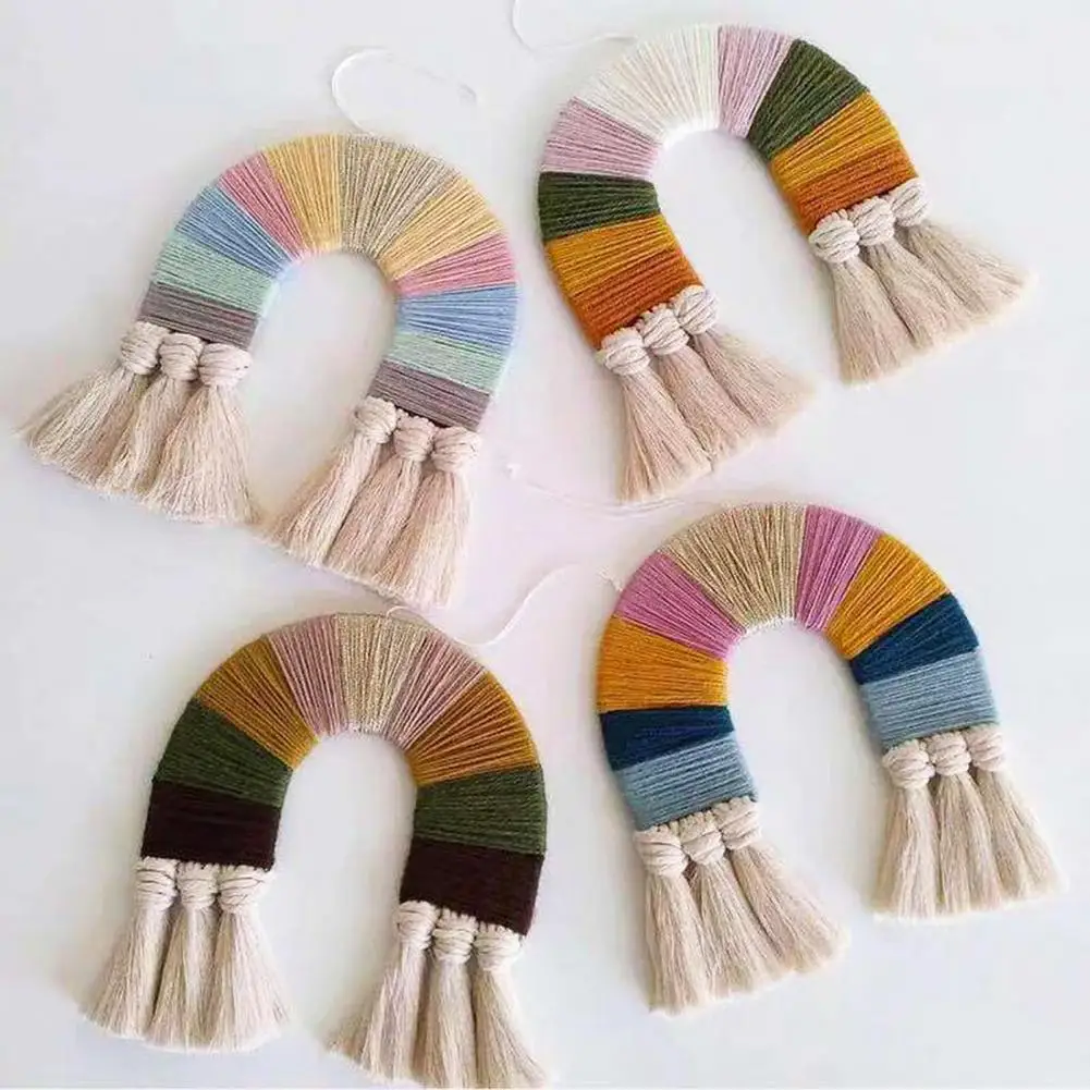 Rainbow Tapestry Pendant Natural Photo Props Portable Hand Woven Rainbow Woven Decoration for Children Room
Rainbow Tapestry Pendant Natural Photo Props Portable Hand Woven Rainbow Woven Decoration for Children Room