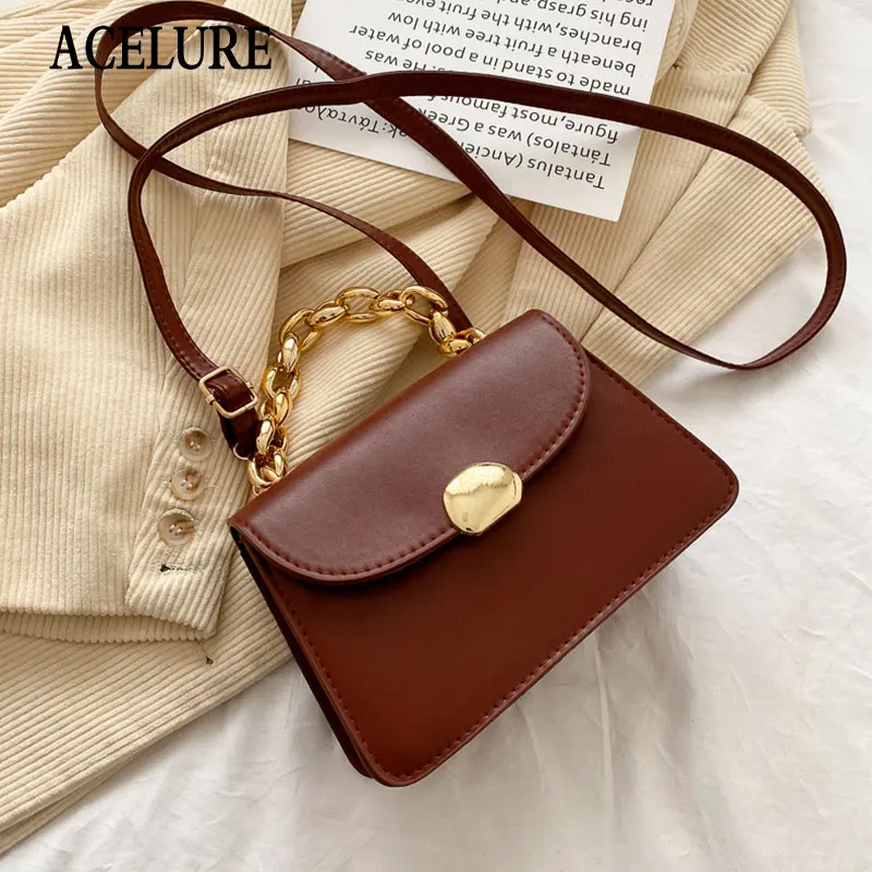 ACELURE All-match Fashion Solid Color Small Shoulder Crossbody Bags Metal Chain Handbags Ladies Female Fashoin PU Leather Flap
ACELURE All-match Fashion Solid Color Small Shoulder Crossbody Bags Metal Chain Handbags Ladies Female Fashoin PU Leather Flap