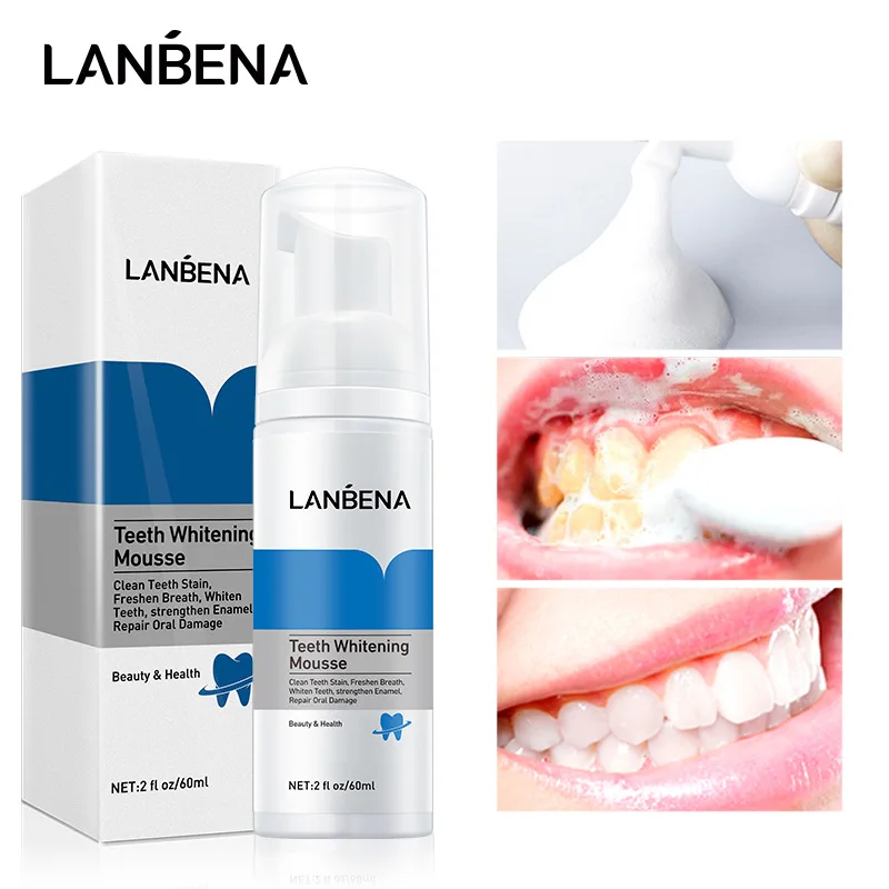 LANBENA Teeth Whitening Mousse Teeth Cleaning Mousse Oral Teeth Care Whitening Dental Bleaching Remove Stains Toothpaste 60ml
LANBENA Teeth Whitening Mousse Teeth Cleaning Mousse Oral Teeth Care Whitening Dental Bleaching Remove Stains Toothpaste 60ml