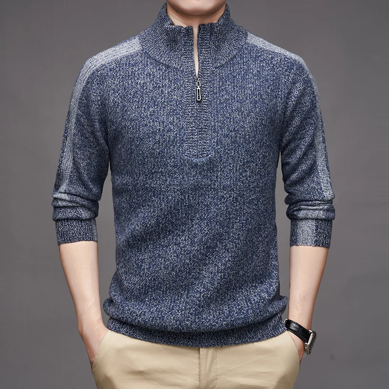 Мужской кашемировый свитер с высоким воротником, Осень-зима 2021 
Мужской кашемировый свитер с высоким воротником, Осень-зима 2021