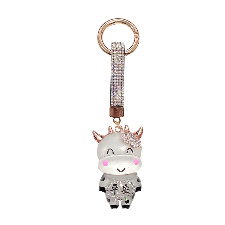 Cow Year of The Ox Rhinestone Lucky Mascot Car Bag Pendant New Year Gift Wristlet Keychain Cute Keychain
Cow Year of The Ox Rhinestone Lucky Mascot Car Bag Pendant New Year Gift Wristlet Keychain Cute Keychain