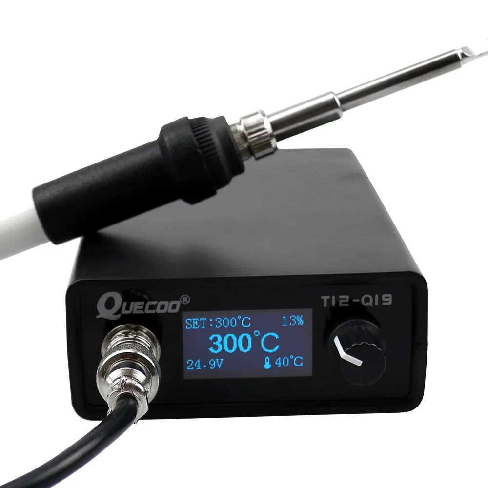 T12 - Q19 soldering station Digital display soldering station electronic welding iron AC/DC Interface Portable with iron tips
T12 - Q19 soldering station Digital display soldering station electronic welding iron AC/DC Interface Portable with iron tips