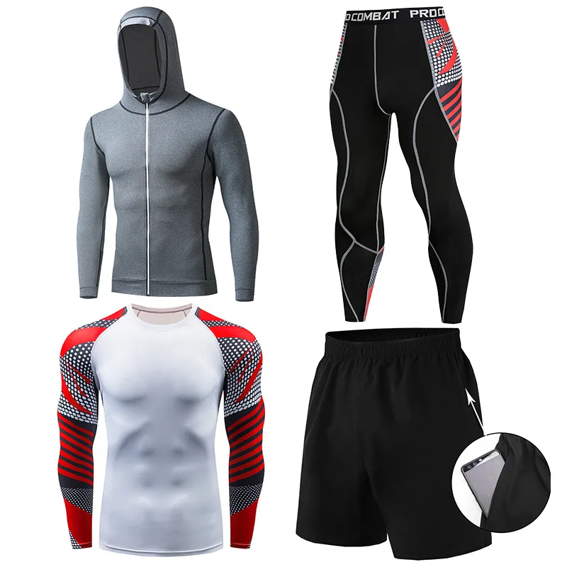 4 pieces Men Tracksuit Sports Suit Gym Compression Clothing Fitness Running Set Jogging Sportwear Long Sleeves Shirts Sport Suit
4 pieces Men Tracksuit Sports Suit Gym Compression Clothing Fitness Running Set Jogging Sportwear Long Sleeves Shirts Sport Suit