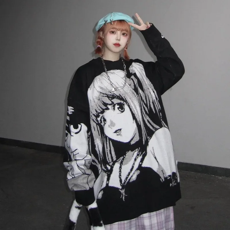 korean fashion Graffiti two-dimensional animation plus velvet sweater loose T-shirt long sleeves Women's sweater oversize tops
korean fashion Graffiti two-dimensional animation plus velvet sweater loose T-shirt long sleeves Women's sweater oversize tops