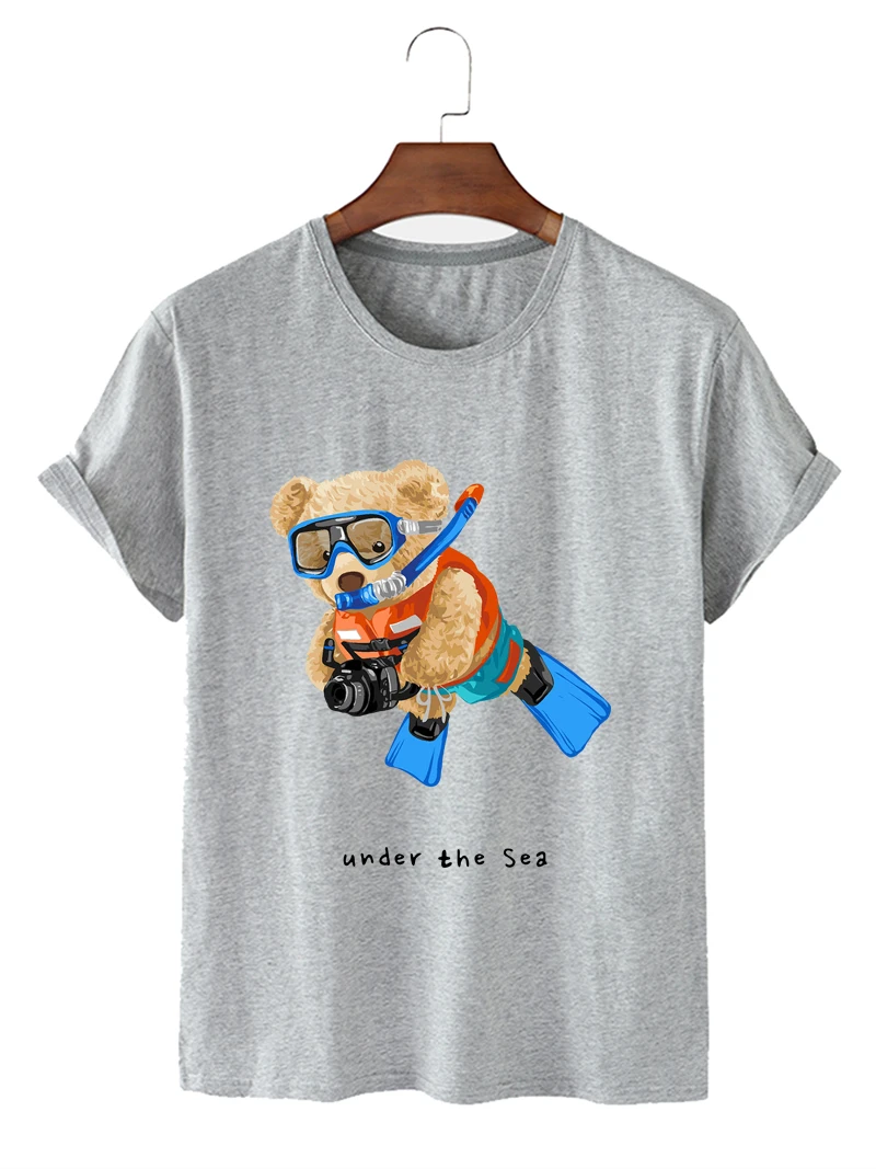 Summer Women's Tees Casual Oversized Lightweight Underwater Diving Bear Printing Round Neck Short Sleeve T-shirt
Summer Women's Tees Casual Oversized Lightweight Underwater Diving Bear Printing Round Neck Short Sleeve T-shirt