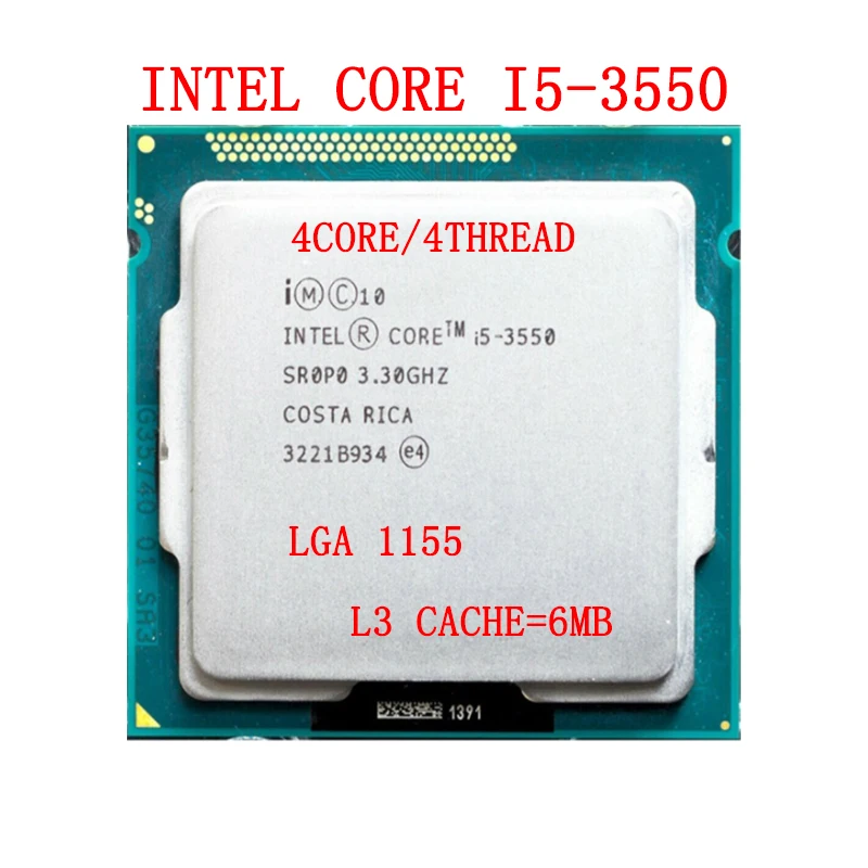 

Intel i5 3550 Processor Quad-Core 3.3Ghz 77W Socket LGA 1155 Desktop CPU Fit for B75 Mainboard