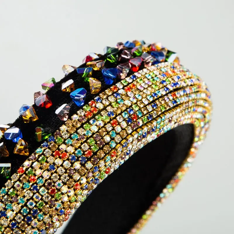 Baroque Wedding Prom Headband Glitter Rhinestone Patchwork Hair Hoop Luxury Colorful Crystal Sponge Padded Women Bandana
Baroque Wedding Prom Headband Glitter Rhinestone Patchwork Hair Hoop Luxury Colorful Crystal Sponge Padded Women Bandana