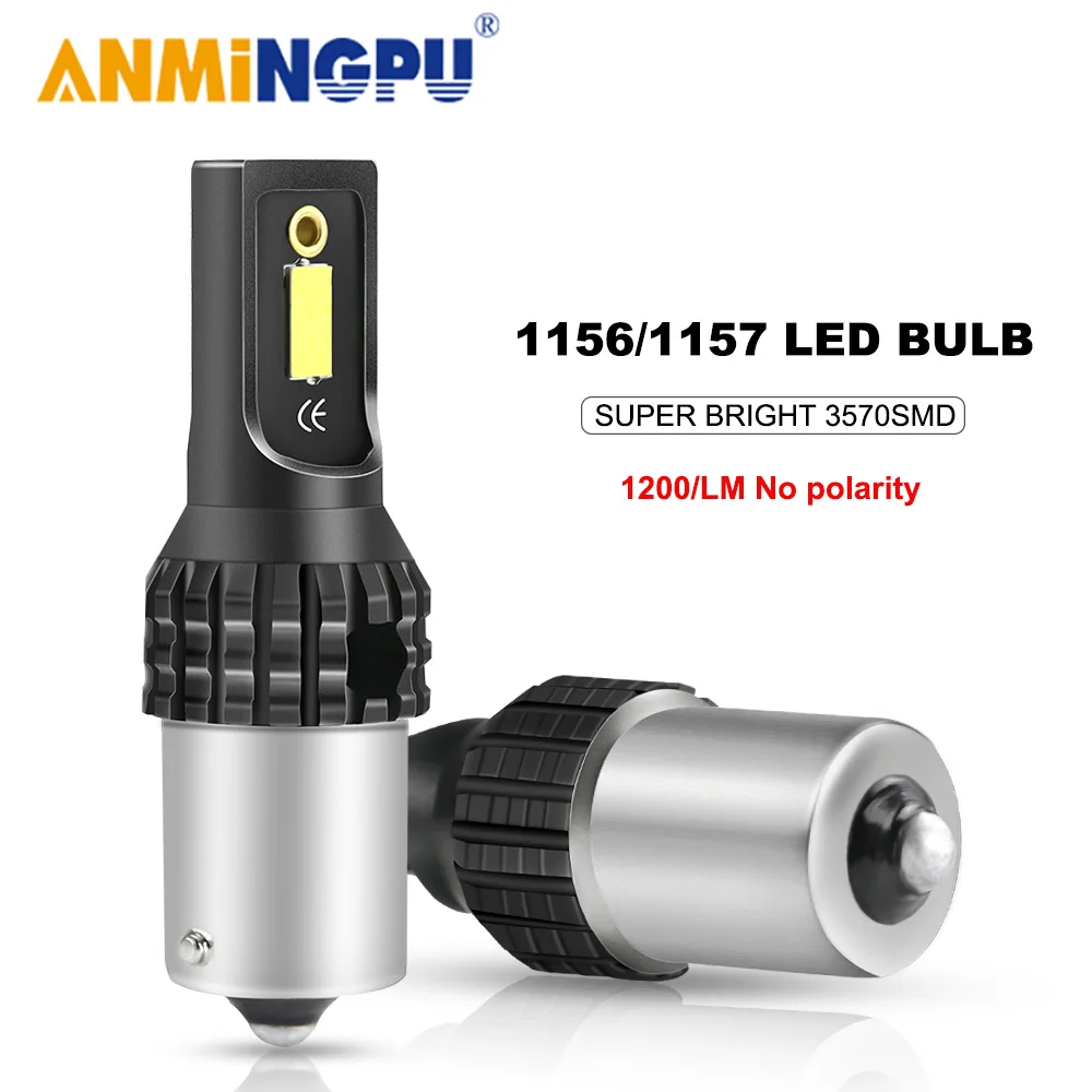 ANMINGPU 1x сигнальная лампа BA15S Led Canbus P21W BAU15S PY21W 1156 P21/5W 1157 BAY15D 3570SMD фонари заднего хода