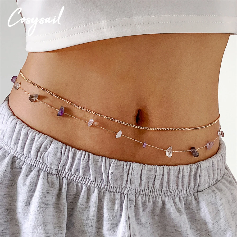Cosysail 2Pcs/Set Boho Irregular Natural stone Beaded Waist Chain Female Simple Metal Belly Chain Summer Beach Bikini Jewelry
Cosysail 2Pcs/Set Boho Irregular Natural stone Beaded Waist Chain Female Simple Metal Belly Chain Summer Beach Bikini Jewelry
