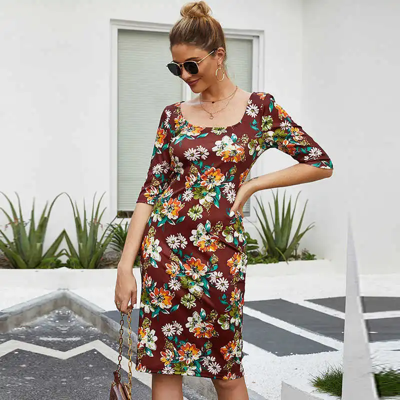 Floral Print Square Collar High Waist Sexy Ladies Dress Spring Summer Casual Women's New Fashion 2021 Chic Female Dress
Floral Print Square Collar High Waist Sexy Ladies Dress Spring Summer Casual Women's New Fashion 2021 Chic Female Dress