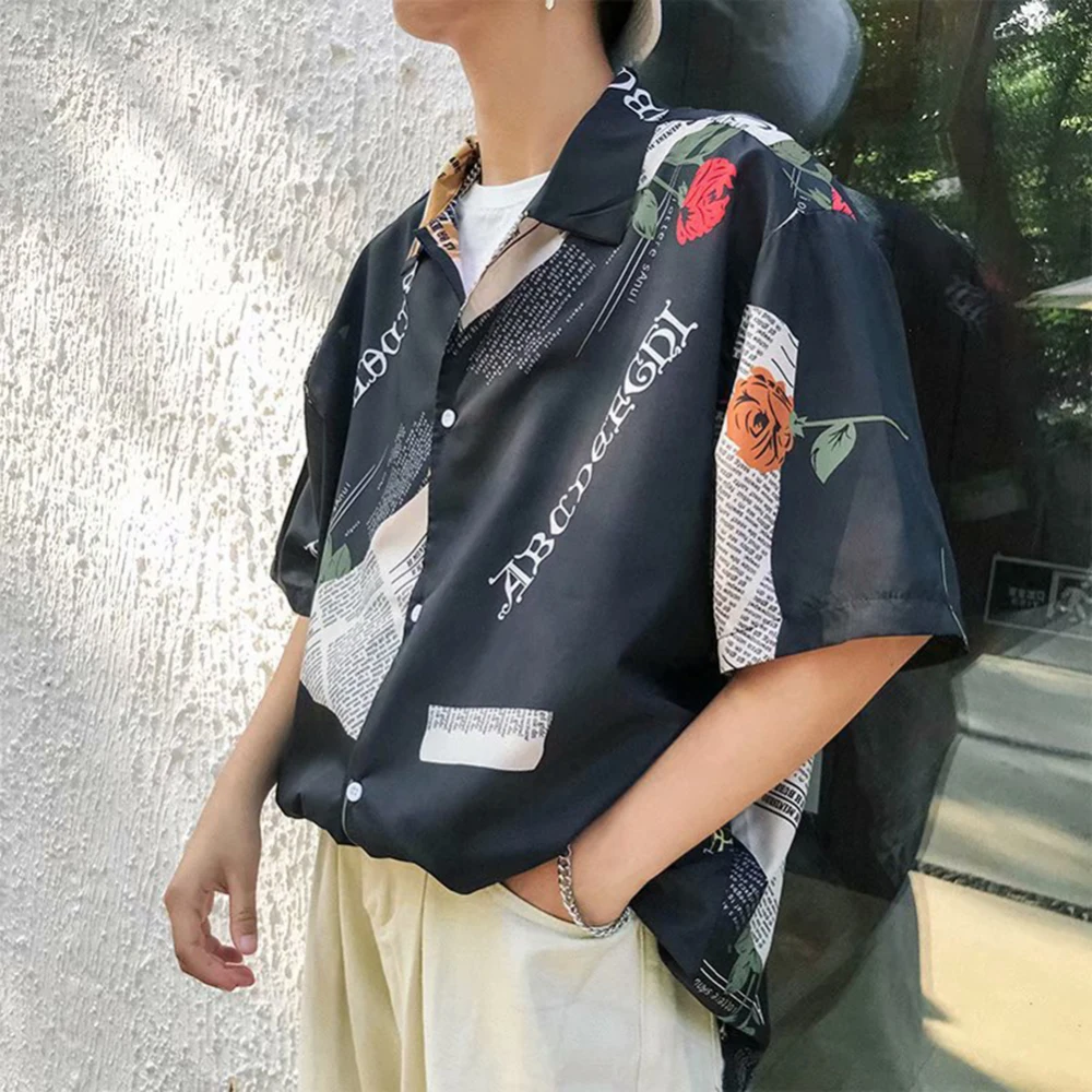 New Trend Summer Men's Loose Five-Point Sleeve Shirt Fashion Personality Rose Printing Half Sleeve Shirt Button Down Clothes
New Trend Summer Men's Loose Five-Point Sleeve Shirt Fashion Personality Rose Printing Half Sleeve Shirt Button Down Clothes