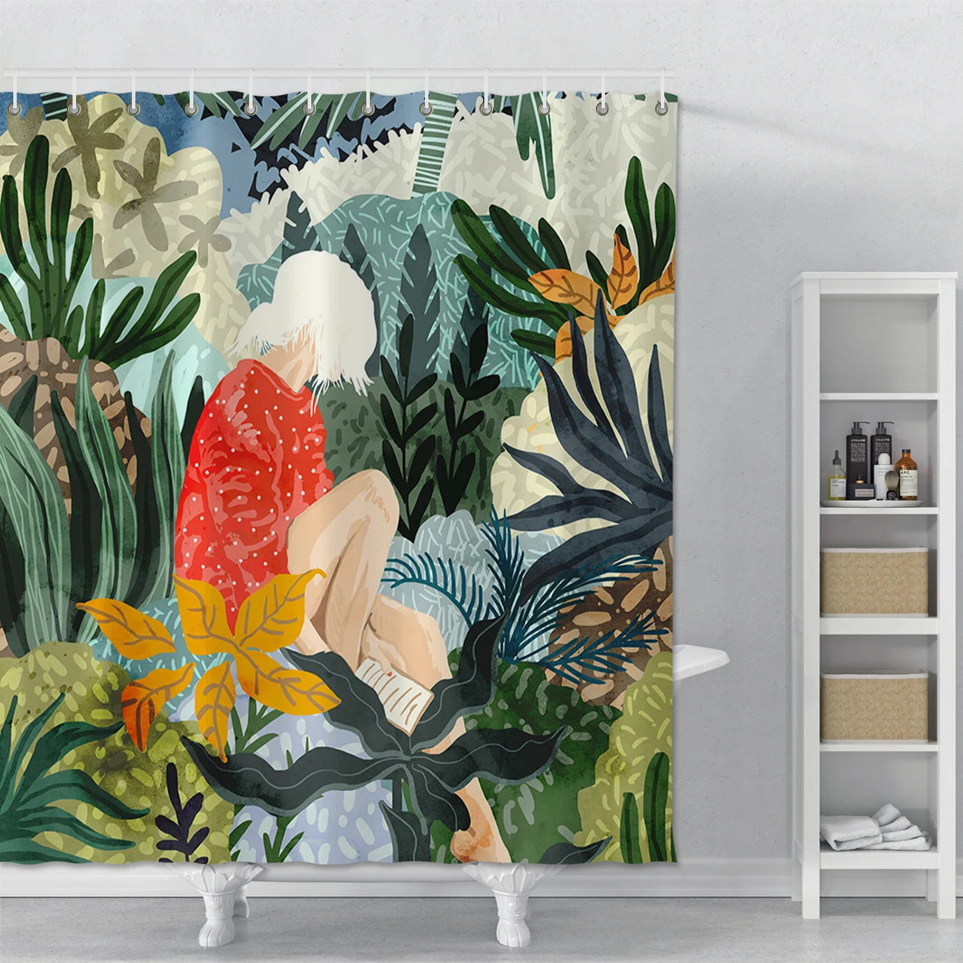 Creative Shower Curtain Printed Girls Leaves Waterproof Bathroom Shower Curtain With Hook Polyester Bath Curtain Set Home Decor
Creative Shower Curtain Printed Girls Leaves Waterproof Bathroom Shower Curtain With Hook Polyester Bath Curtain Set Home Decor