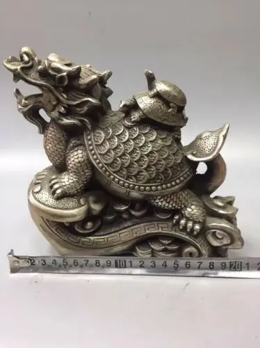 Chinese White copper hand-made Fortune lucky Dragon turtle Home decoration
Chinese White copper hand-made Fortune lucky Dragon turtle Home decoration
