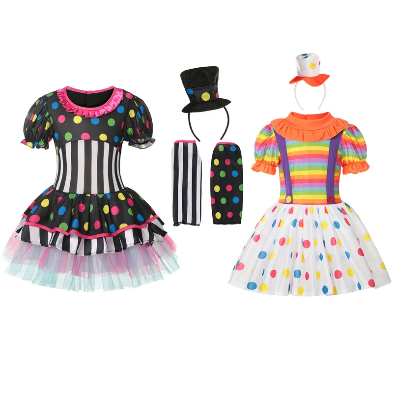 Circus Clown Multicolor Fancy Dress Girl Halloween Party Cosplay Costumes Kids Children Polka Dot Boys Girls Dress Up Vestidos
Circus Clown Multicolor Fancy Dress Girl Halloween Party Cosplay Costumes Kids Children Polka Dot Boys Girls Dress Up Vestidos
