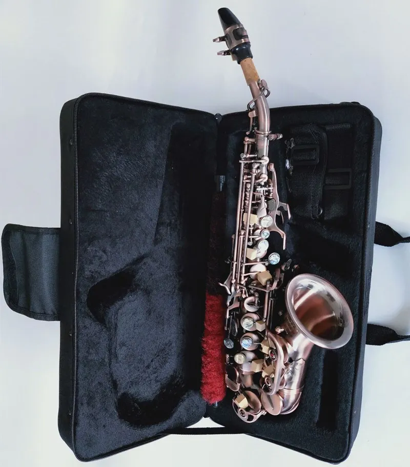 

KALUOLIN New Arrival S-991 Small Curved Neck Soprano Saxophone Concert Musical Instruments Sax with Mouthpiece