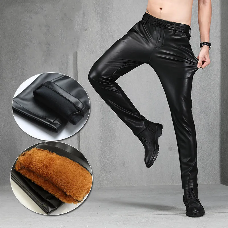 Spring Autumn Men Leather Pants Elastic High Waist Lightweight Casual PU Leather Trousers Thin Causal Trousers
Spring Autumn Men Leather Pants Elastic High Waist Lightweight Casual PU Leather Trousers Thin Causal Trousers
