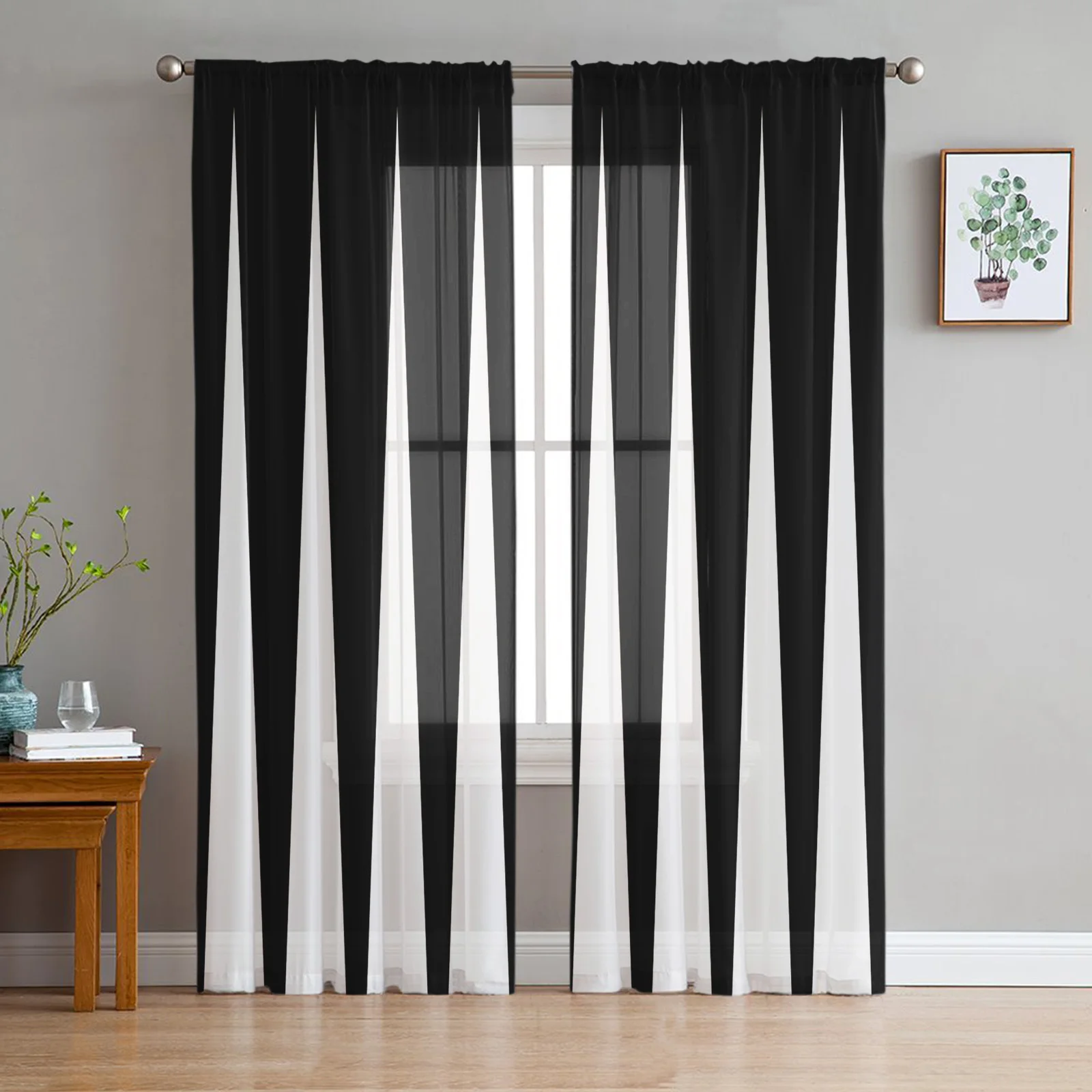 Черные белые треугольные геометрические тюлевые занавески s для гостиной спальни современные занавески из вуали для кухни шифоновые прозр... 
Черные белые треугольные геометрические тюлевые занавески s для гостиной спальни современные занавески из вуали для кухни шифоновые прозр...