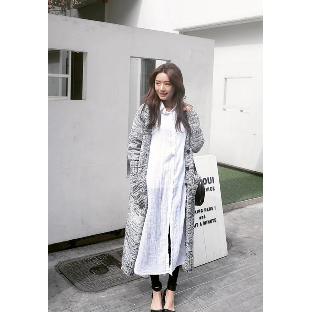 Lugentolo Long Cardigans Sweater Women Fall Fashion Full Sleeves Korea Loose Pockets Single-breasted V-neck Woman Sweaters
Lugentolo Long Cardigans Sweater Women Fall Fashion Full Sleeves Korea Loose Pockets Single-breasted V-neck Woman Sweaters