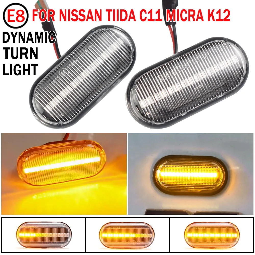 1 Pair Blinker Signal Lamp LED Car Dynamic Side Marker Turn Light For Nissan Qashqai Navara Micra 350Z Note Pathfinder |