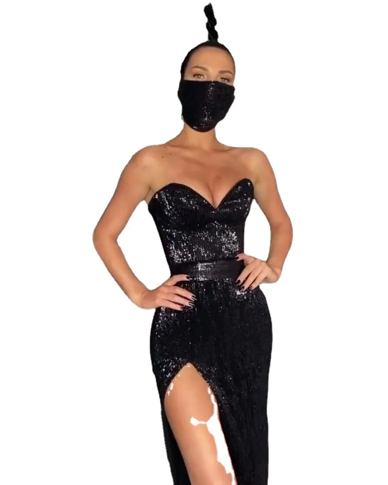 Evening Long Dress Party Sexy Women Summer Solid Vintage Sequined Strapless Floor Length Plus Size Sheath Chest Wrapping Robe
Evening Long Dress Party Sexy Women Summer Solid Vintage Sequined Strapless Floor Length Plus Size Sheath Chest Wrapping Robe