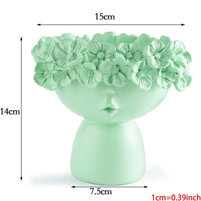J2HA Resin Goddess Head Planter Beauty Face Figurine Ornament Container - Decorative Plants Artificial Flower Vase - Home Ga
J2HA Resin Goddess Head Planter Beauty Face Figurine Ornament Container - Decorative Plants Artificial Flower Vase - Home Ga