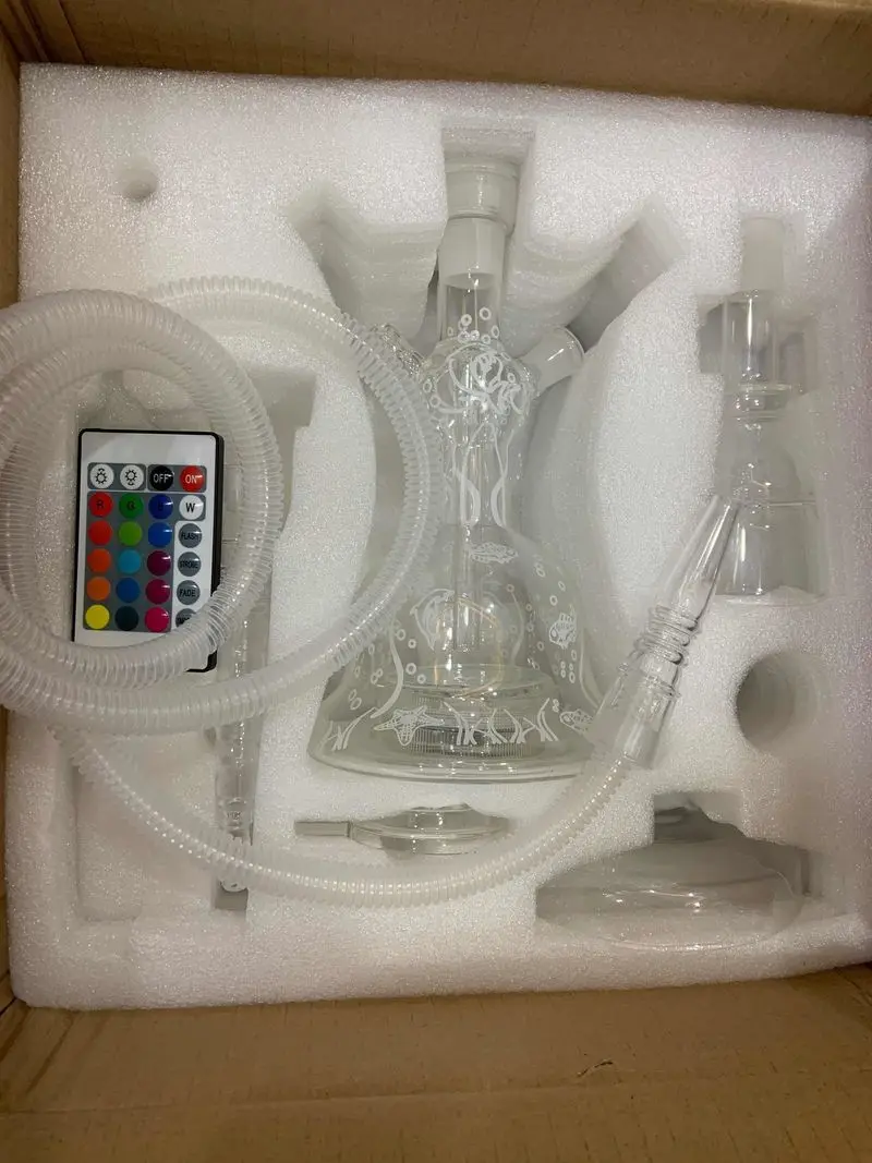Clear Pattern Glow Glass Hookah With Led Light Foam Box Water Pipes Shisha Narguile Hookah Shisha Set Accessories Gift For Men
Clear Pattern Glow Glass Hookah With Led Light Foam Box Water Pipes Shisha Narguile Hookah Shisha Set Accessories Gift For Men