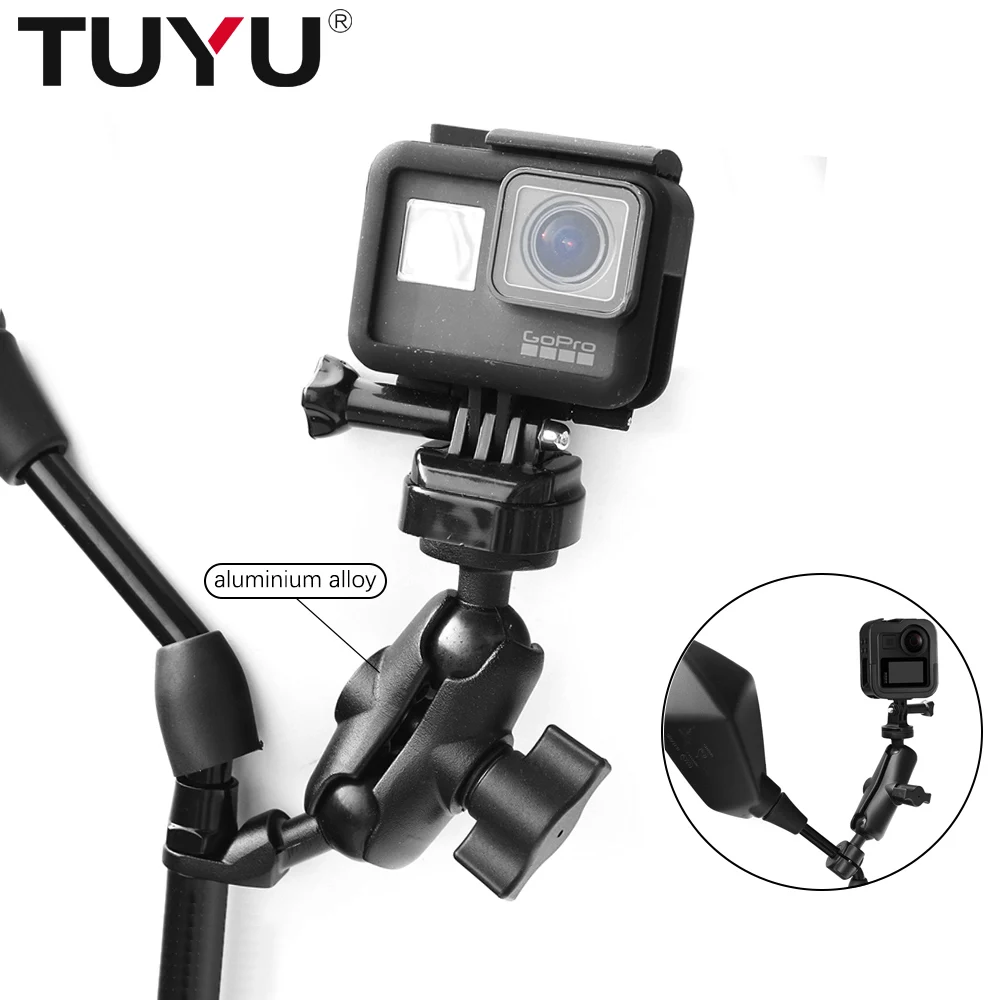 TUYU Motorcycle Bicycle Camera Rearview Mirror Holder with Adjustable Metal Fixed Bracket Stand For insta360 One X/R GoPro Max 9
TUYU Motorcycle Bicycle Camera Rearview Mirror Holder with Adjustable Metal Fixed Bracket Stand For insta360 One X/R GoPro Max 9