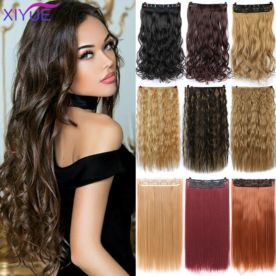 XIYUE 5 Clips Synthetic Hair Long Straight Clip In Hair Extensions False Hair Black Hair Pieces for Women
XIYUE 5 Clips Synthetic Hair Long Straight Clip In Hair Extensions False Hair Black Hair Pieces for Women