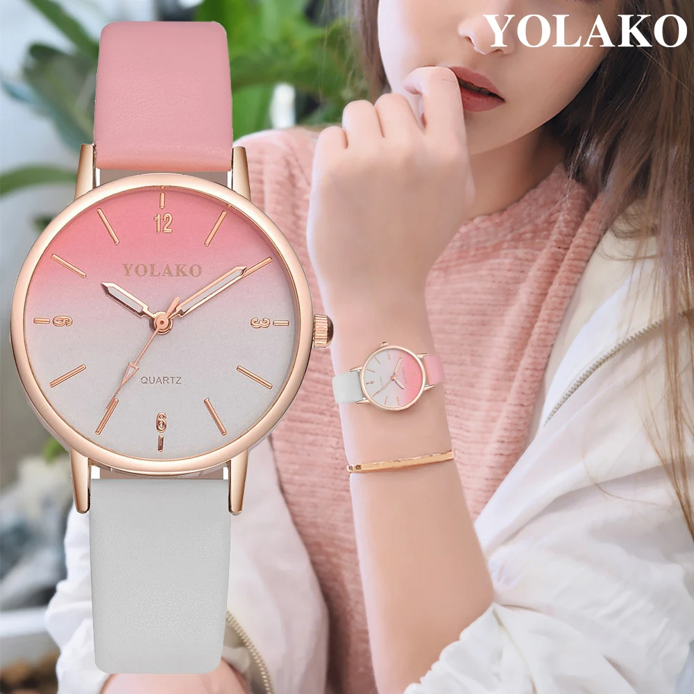 Women Gradient Color Watch Luxury Fashion Leather Quartz Wrist Watch Relogio Feminino
Women Gradient Color Watch Luxury Fashion Leather Quartz Wrist Watch Relogio Feminino