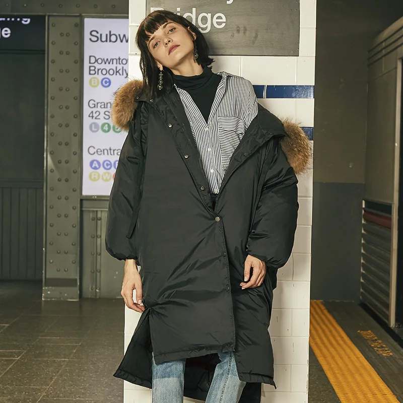 Пуховое пальто Can fit -25 s, зимнее, с большим воротником из натурального меха, плотное, теплое, на 90% утином пуху, Женская длинная парка с капюшон...
Пуховое пальто Can fit -25 s, зимнее, с большим воротником из натурального меха, плотное, теплое, на 90% утином пуху, Женская длинная парка с капюшон...