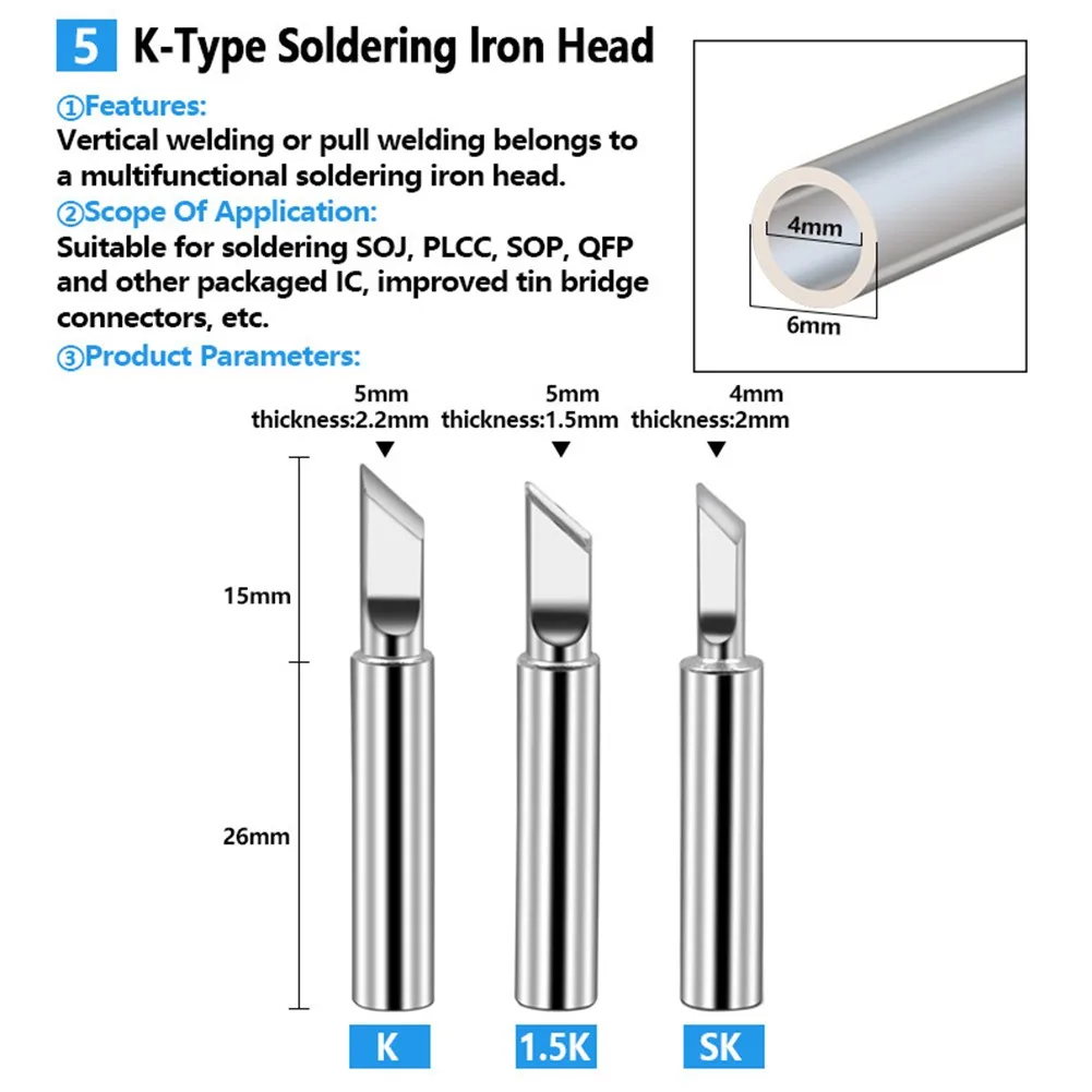17Pcs Lead-Free Soldering Iron Tip 900M-T For 936/937/938/969/900M/8586/852D Soldering Iron Stations
17Pcs Lead-Free Soldering Iron Tip 900M-T For 936/937/938/969/900M/8586/852D Soldering Iron Stations